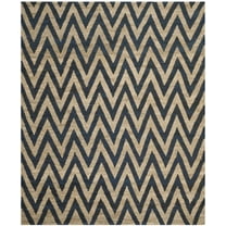 SAFAVIEH Organica Glanville Chevron Area Rug, Blue/Natural, 8' x 10'