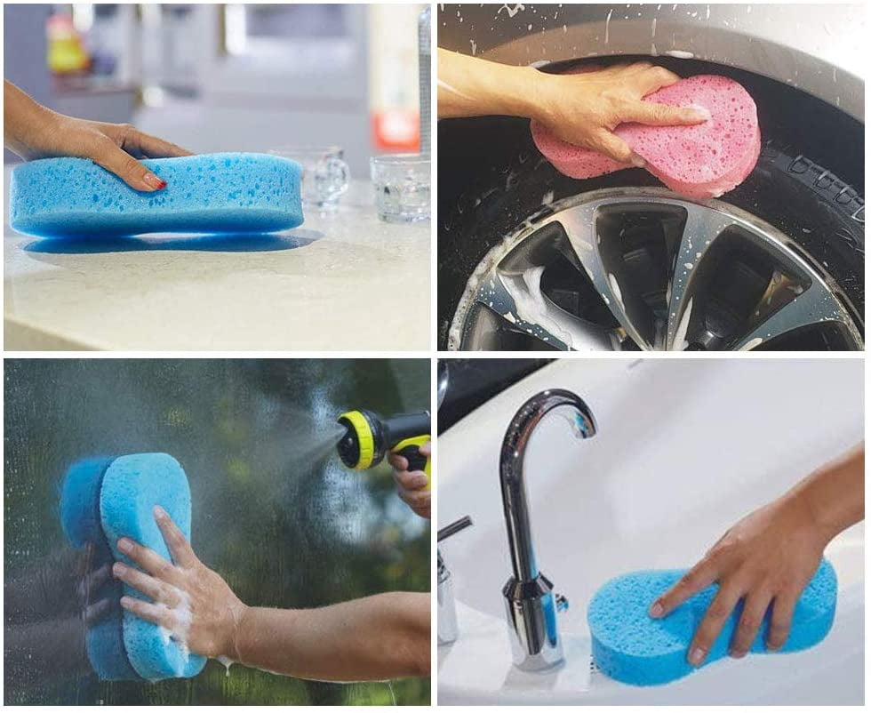 20 Pack Car Wash Sponges Set Cleaning Polishing High Foam Wear-Resistant Clean Tools, Large Sponges - Car Cleaning Supplies - Multi-Use Sponge for Vehicle Kitchen Cleaning Dishes Washing