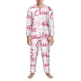 thumbnail image 3 of Hirioo Breast Cancer Pink Ribbons Awareness (2) for Men's Pajama Sets 2 Piece Pjs Men's Long-Sleeved Pajama Set Button Down Sleepwear,S-XXL-X-Large, 3 of 7