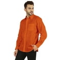 thumbnail image 4 of Bestman Solid Shirt For Mens Long Sleeves With Cuff Patch Pocket Shirt Cotton Office Wear, 4 of 7
