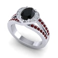 thumbnail image 2 of 2.35 T.C.W Wonderful Oval Cut Black Onyx & Garnet Gemstone Wedding Ring for Ladies Solid 18K White Gold Size 9 by Diamond-Capitals, 2 of 8