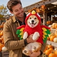 thumbnail image 4 of Parrot Shaped Pet Hooded Costume, Funny Full‑Body Bird Cosplay Outfit with Colorful Wing Decor, Soft Plush Pet Apparel for Halloween Holiday Party, Photo Shooting and Festival Dress‑up (S), 4 of 6