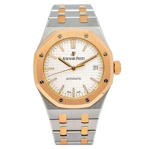 Pre-Owned Audemars Piguet Royal Oak Selfwinding 15450SR 37MM White Dial With Two Tone Bracelet