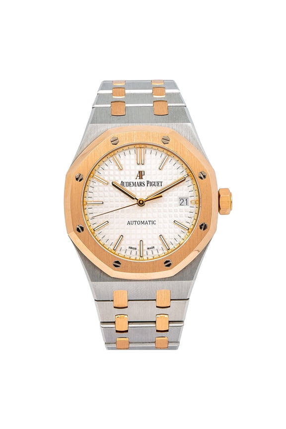 Pre-Owned Audemars Piguet Royal Oak Selfwinding 15450SR 37MM White Dial With Two Tone Bracelet