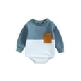 thumbnail image 1 of Faithtur Chandails en Molleton pour Garçons Bébé Combinaisons Poche Contrastée Col Rond Manches Longues Vêtements d'Automne pour Tout-Petits, 1 of 9