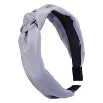 Motique Accessories Satin Knot Headband for Adult Female and Girls (Light Grey)