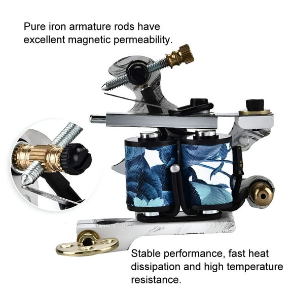 FACEGA 10 wraps Professional Alloy Tattoo Machine Copper Coils Shader Tattoo Machine Liner Gun