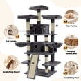 thumbnail image 4 of FOOWIN 70.8" Large Cat Tree, Multi-Level Cat Tower with Sisal Scratching Posts, Cat Activity Center Cat Play House, Dark Blue, 4 of 10