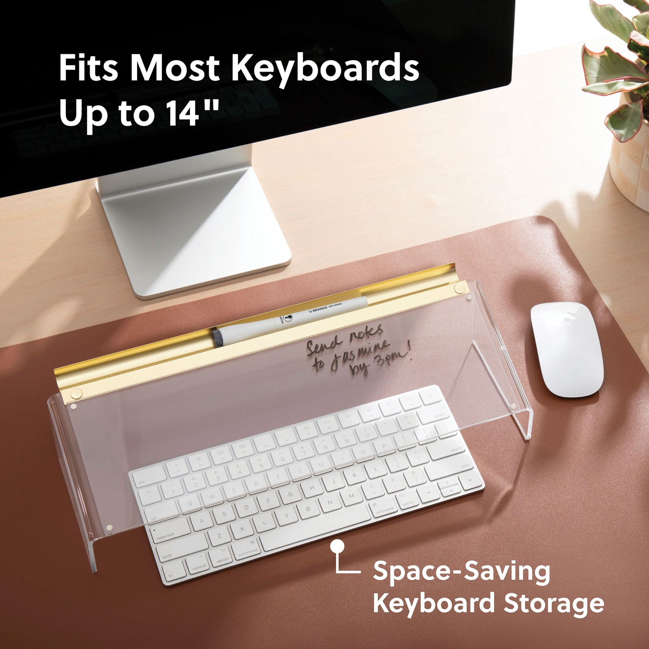U Brands Acrylic Dry Erase Keyboard Valet, 3.54 x 14.75 x 5.9 in, Freestanding