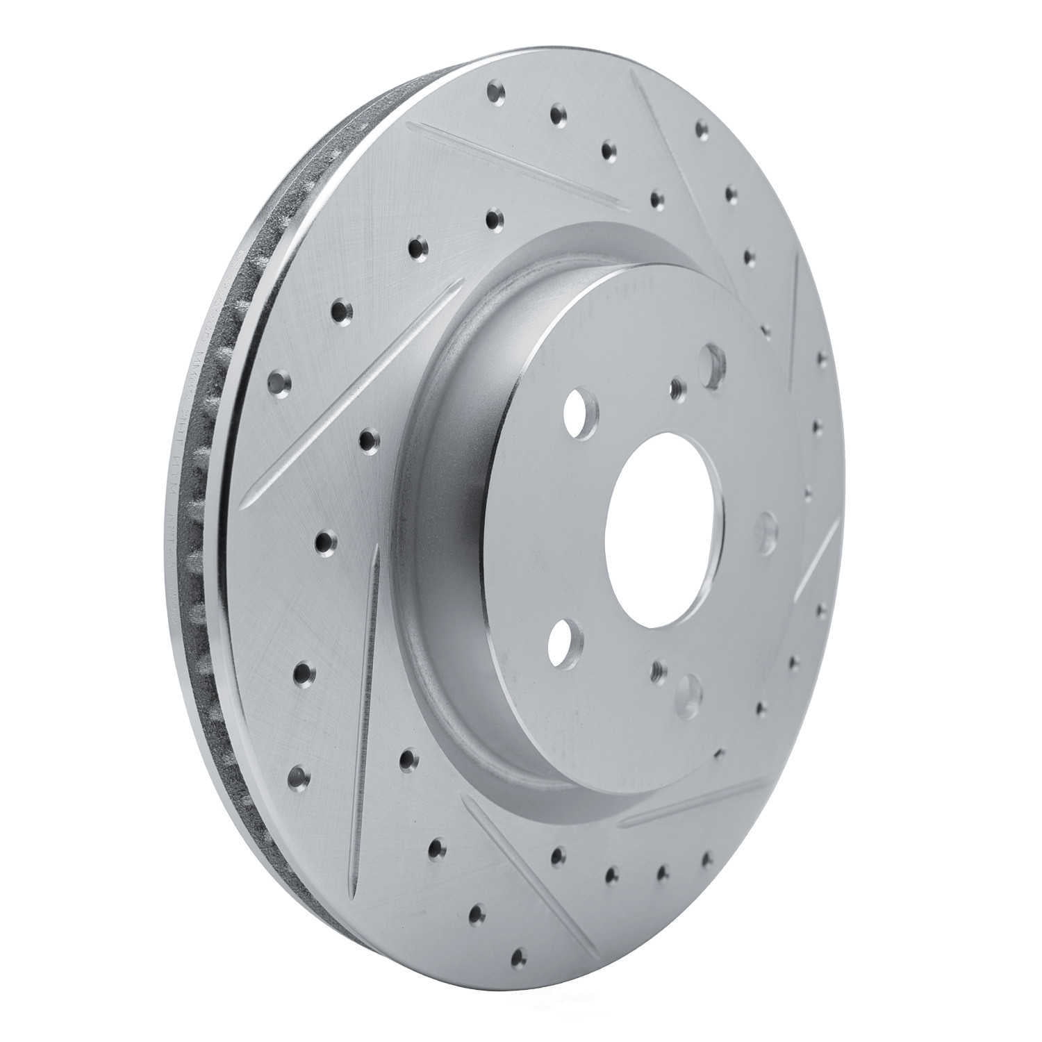 Dynamic Friction Company 631-76154R DFC Brake Rotor - Drilled And Slotted - Silver