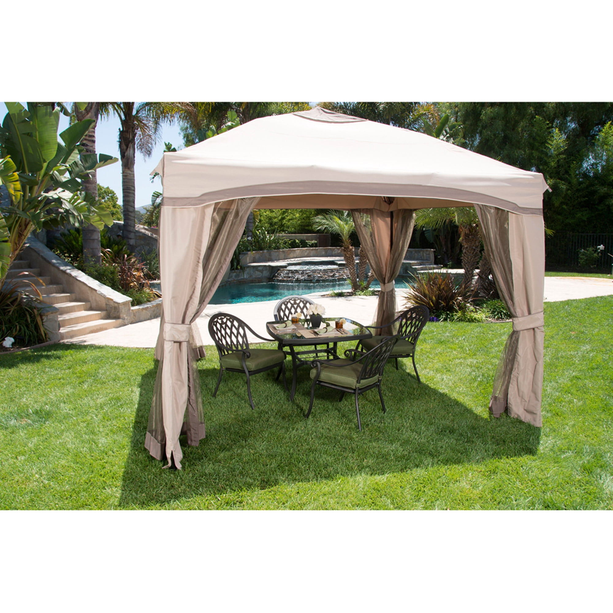 Portable Patio Gazebo With Single Roof Netting 10 X 10