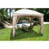 Portable Patio Gazebo with Single Roof & Netting, 10' x 10'