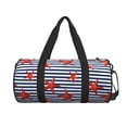 thumbnail image 2 of Haiem Starfish Navy Blue Stripe Pattern Gym Bag for Women Men, Waterproof Travel Duffel Bags, Personal Item Travel Bag Weekender Bag with Shoes Compartment & Wet Pocket, 2 of 8
