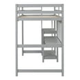 thumbnail image 5 of Harper & Bright Designs Twin Size Loft Bed with Desk and Shelves, Wooden Loft Bed with Storage Shelves and Writing Board, Twin Loft Bed Frame for Boys Girls with Stairs, Gray, 5 of 19