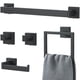 thumbnail image 1 of Juego de toalleros de Acero Inoxidable para baño, Juego de 5 Piezas de Accesorios de baño en Negro Mate, toalleros para baño, Juego de toalleros de Pared, 1 of 9