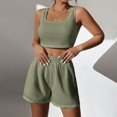 thumbnail image 4 of Baqcunre Lounge Sets for Women,Summer Shorts Sets 2 Piece Sleeveless Matching Crop Top and High Waisted Shorts,Outfits for Women Womens Pajamas Pajama Set Womens Clothes Grey L, 4 of 7