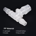 thumbnail image 4 of Uxcell 8x14x8mm OD PP Reducing Barb Hose Fitting Tee T Shape 3 Way Pipe Connector, Translucent 4 Pack, 4 of 5