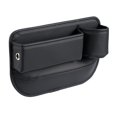 thumbnail image 1 of Organizador de espacio para asientos de coche con portavasos y compartimento para llaves y teléfono, de piel sintética resistente a arañazos, para el interior del coche., 1 of 8