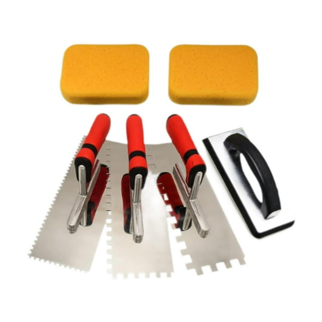 DYNWAVECA Notch Trowel Set Stainless Steel Practical, Professional Sturdy, Multipurpose, Hand Tools, for Tiling Installation Tile Tools