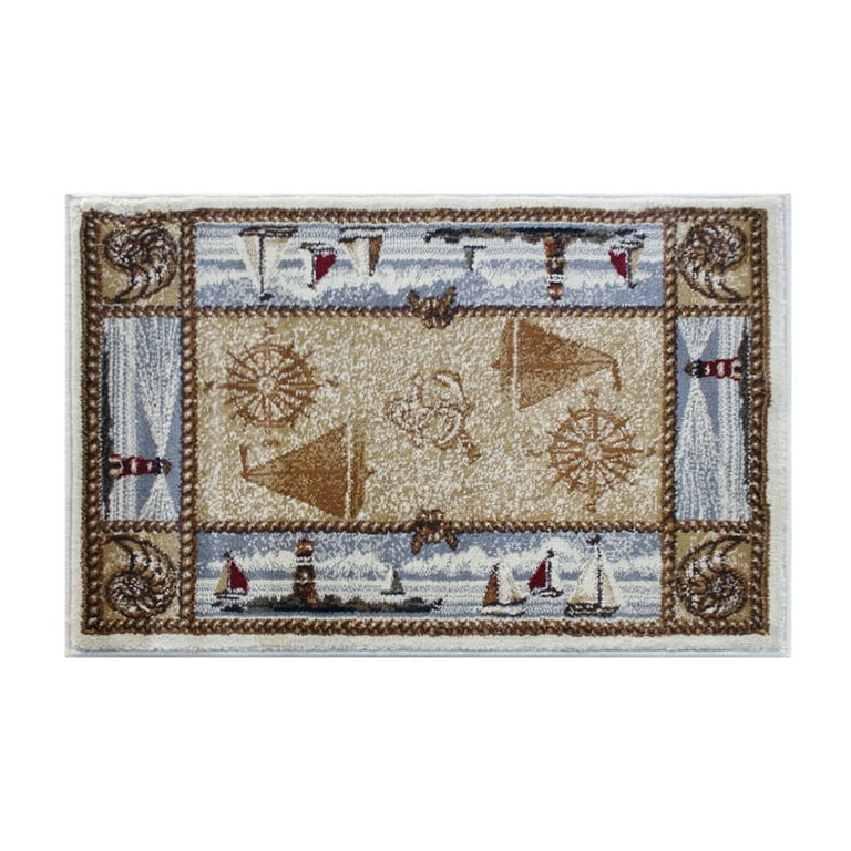 Masada Rugs Area Rug Mat Nautical Scene (2 Feet X 3 Feet 2 Inch
