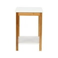 thumbnail image 2 of SALE CLEARANCE FCH 34*34*50cm Double Layer Bamboo Side Table Rectangular White Table Top Natural Wood Table Leg, 2 of 9