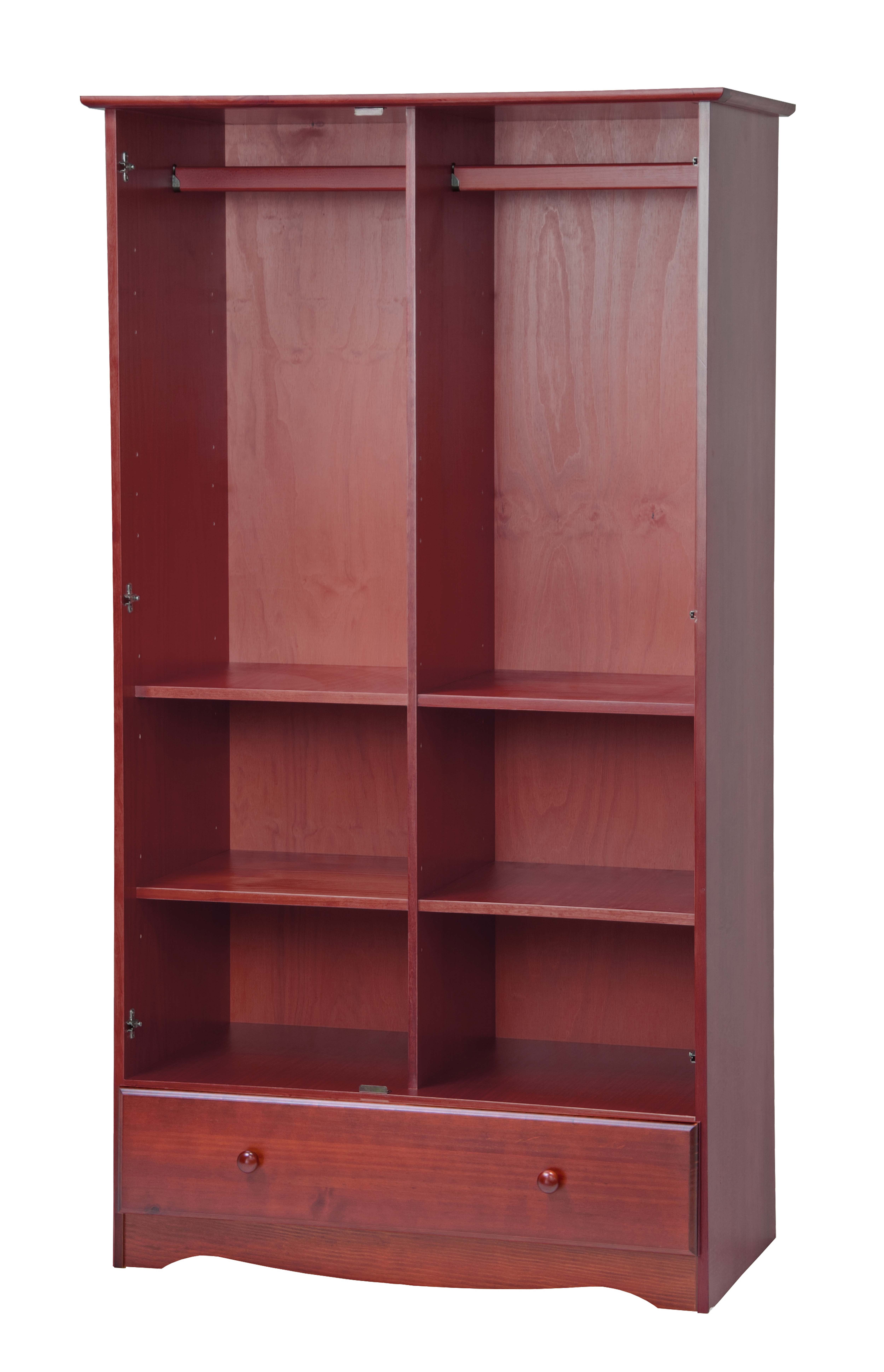 40 W X 72 H X 21 D Java Color 2 Clothing Rods 1 Drawer Included