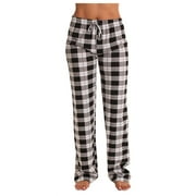 Clearance Women Pajama Pants Sleepwear Buffalo Plaid Pajamas Lounge Comfy Pajama Bottom Drawstring Pj Pants