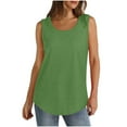 thumbnail image 2 of CHGBMOK Womens Tank Tops Summer Loose Sleeveless Tops Ribbed Trim Scoop Neck Curved Hem, 2 of 5