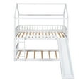 thumbnail image 4 of Kidkapers White Twin Over Twin Bunk Bed with Slide: House Shaped Solid Pine Wood Frame, Safety Guardrail & Ladder, Space-Saving Design, for Kids, Teens, Girls, Boys, 4 of 5