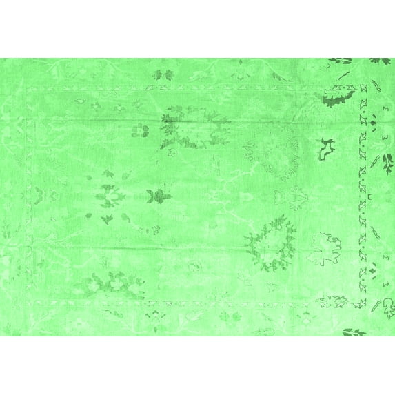 Ahgly Company Indoor Rectangle Oriental Emerald Green Traditional Area Rugs, 3' x 5'