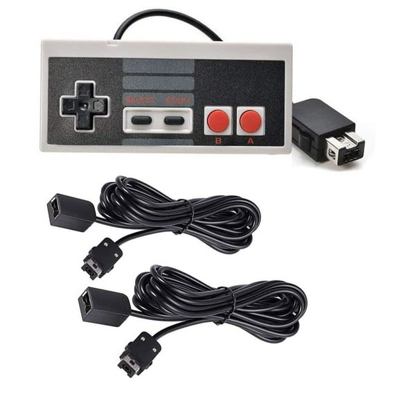 1 NES Mini Classic Controller with 2 Pack of 10ft Extension Cable for NES Classic, SNES Classic, Wii and Wii U Controller