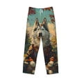 thumbnail image 2 of Vsdgher Forest Maple Leaf Husky Print Mens Pajama Pants Sleep & Lounge Pants, PJ Bottoms With elastic waistb and Pockets, 2 of 5