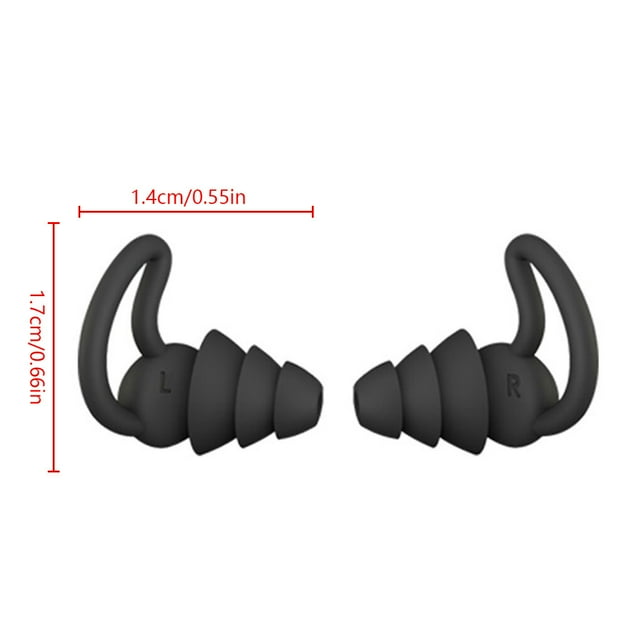 VONKY Silicone Sleeping Ear Plugs Sound Insulation Ear Protection Earplugs Premium black 3layer