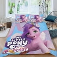 thumbnail image 2 of Mi Pequeño Poni Conjunto de sábanas temático, trío de piezas, cómodo y amigable con la piel, diseño único, regalo de decoración para el hogar para familiares, amigos y fans,135cm *200cm, 2 of 6