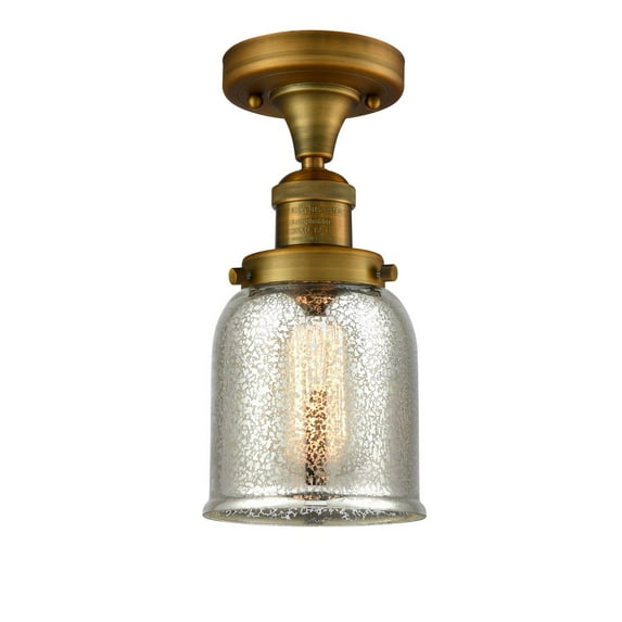 Innovations 517-1CH-BB-G58-LED Small Bell 1 Light Semi-Flush Mount part of the Franklin Restoration Collection, Brushed Brass