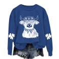 thumbnail image 2 of Women's Sweatshirts Fashion Retro Cow Print Hoodless Sweatshirt Fall Blouses Winter Long Sleeved Sweat Shirt Pullover Tops, 2 of 4