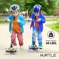 thumbnail image 4 of Hurtle Mini Kickboard Scooter for Kids  Height Adjustable 25-28 Inches, 3-Wheel Toddler Micro Scooter with LED Light-up Wheels, Lightweight Riding Toy, Non-Slip, Indoor/Outdoor Fun, Ages 2-5 Black, 4 of 7