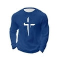 thumbnail image 4 of Amzcrzy - Sudadera Para Hombre, Estilo Informal, Holgada, Elástica, Para Fitness, Con Estampado De Manga Larga Y Cuello Redondo, Color Azul, 5Xl, 4 of 5