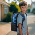 thumbnail image 2 of HUIACONG Blue Lightning Dinosaur School Backpack for Boys Kids Ages 6-18 Ergonomic Padded Straps Large Capacity Water Resistant Durable Bookbag for Elementary Middle High School Use, 2 of 7