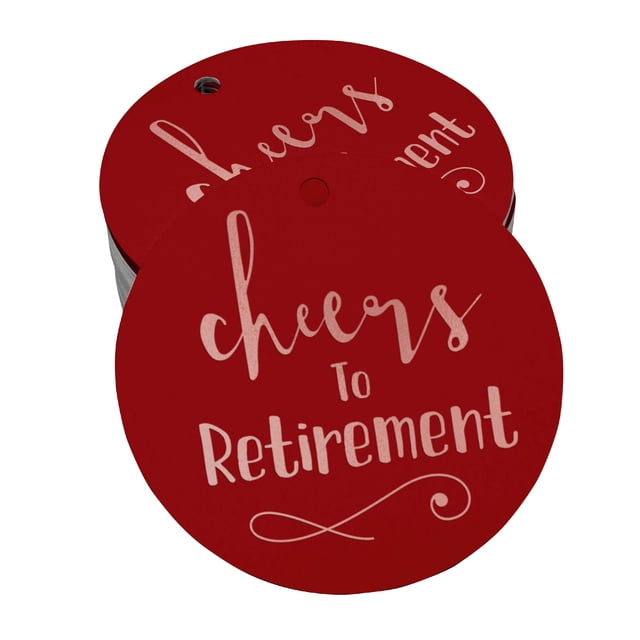 Inkdotpot Pack Of 100 Real Rose Gold Foil Paper Tags Cheers To Retirement Favor Hang Tags