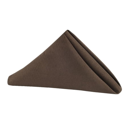 10 Pcs, Polyester Napkin 20"X20" - Chocolate Brown For Wedding Receptions, Baby Showers, Quinceaneras, Rehearsal Dinners, Birthday Parties, Catering