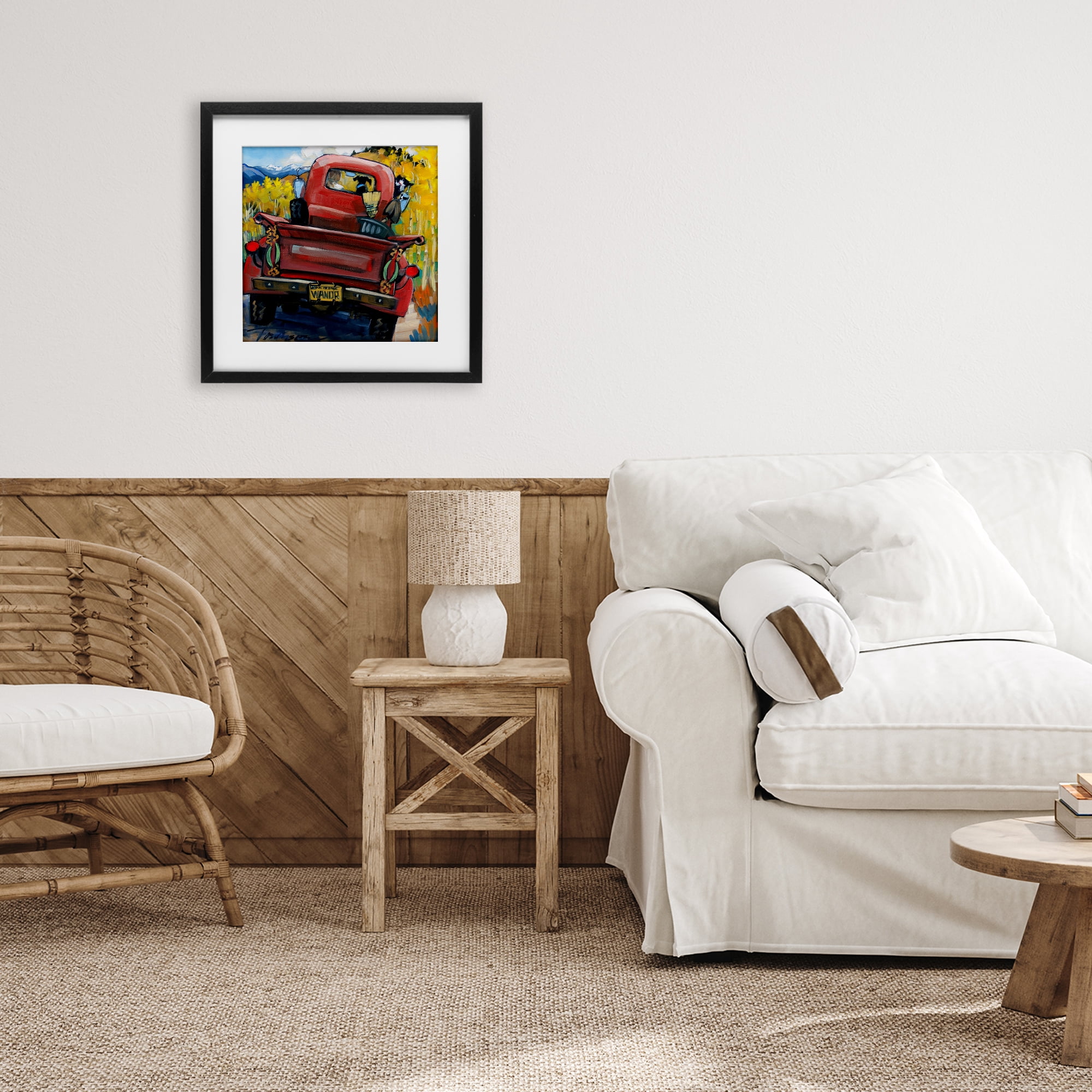 Stupell Industries Wander Truck Through Wheat Grass Black Framed Print Under Glass, design by CR Townsend