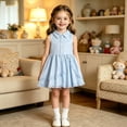 thumbnail image 2 of Tfken Soft Dresses Girls Comfy Holiday Travel Girls Flowy Shirt Dresses Fashion Dailywear Sleeveless Button Children Cute Clothes Size 3-4 Years, 2 of 3