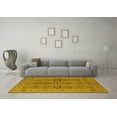 thumbnail image 3 of Ahgly Company Machine Washable Indoor Square Oriental Yellow Traditional Area Rugs, 3' Square, 3 of 4