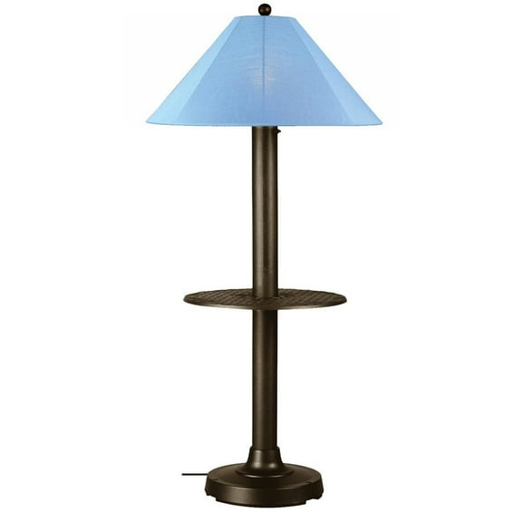 Patio Living Concepts Catalina Outdoor Table/Floor Lamp with Bronze Body & Sky Blue Sunbrella Shade