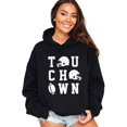 thumbnail image 5 of Touchdown Football Hoodie Distressed Game Day Tailgate Pullover Sweatshirt, Black, M, 5 of 8