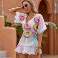 thumbnail image 2 of Colorful Donut Print Pattern Cover Ups Dresses Women Summer Dress Vintage, 2 of 6