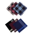 thumbnail image 3 of Milaget 6 Pieces Dark Plaid Handkerchief Assorted Color Reusable Pocket Square 40cmx40cm, 3 of 9