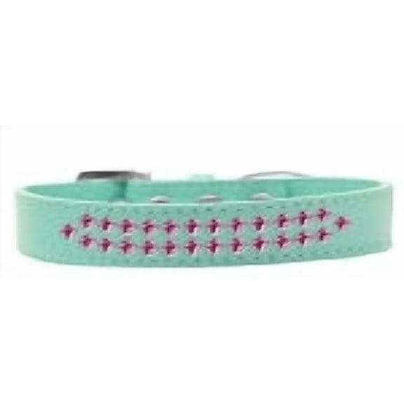 Dog, Puppy Pet Fashion Collar, "Two Row Bright Pink Crystal Rimsets"