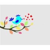 Vinyl Wall Decal - Bird On A Branch– Living Room– Peel & Stick Sticker - Vinyl Wall Decal
